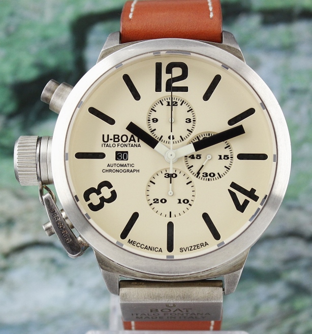 (image for) U-BOAT CLASSICO 53MM STERLING SILVER CHRONOGRAPH WATCH / LIMITED EDITION 1000 PIECES